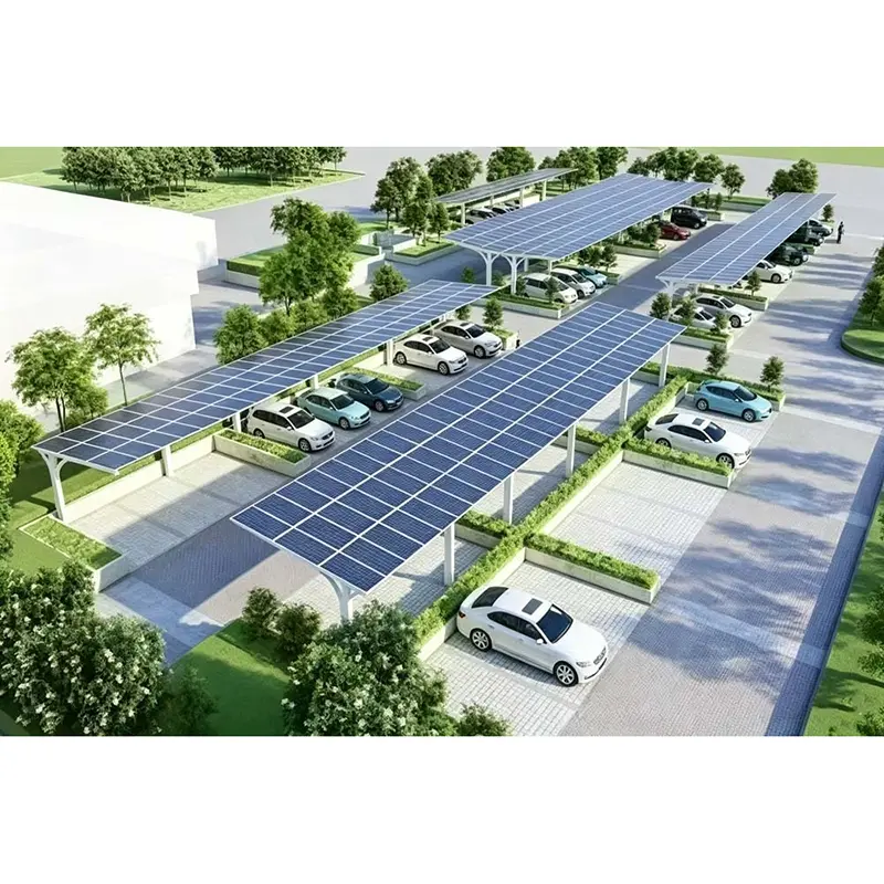 Sistema di posto auto coperto solare a tubo quadrato